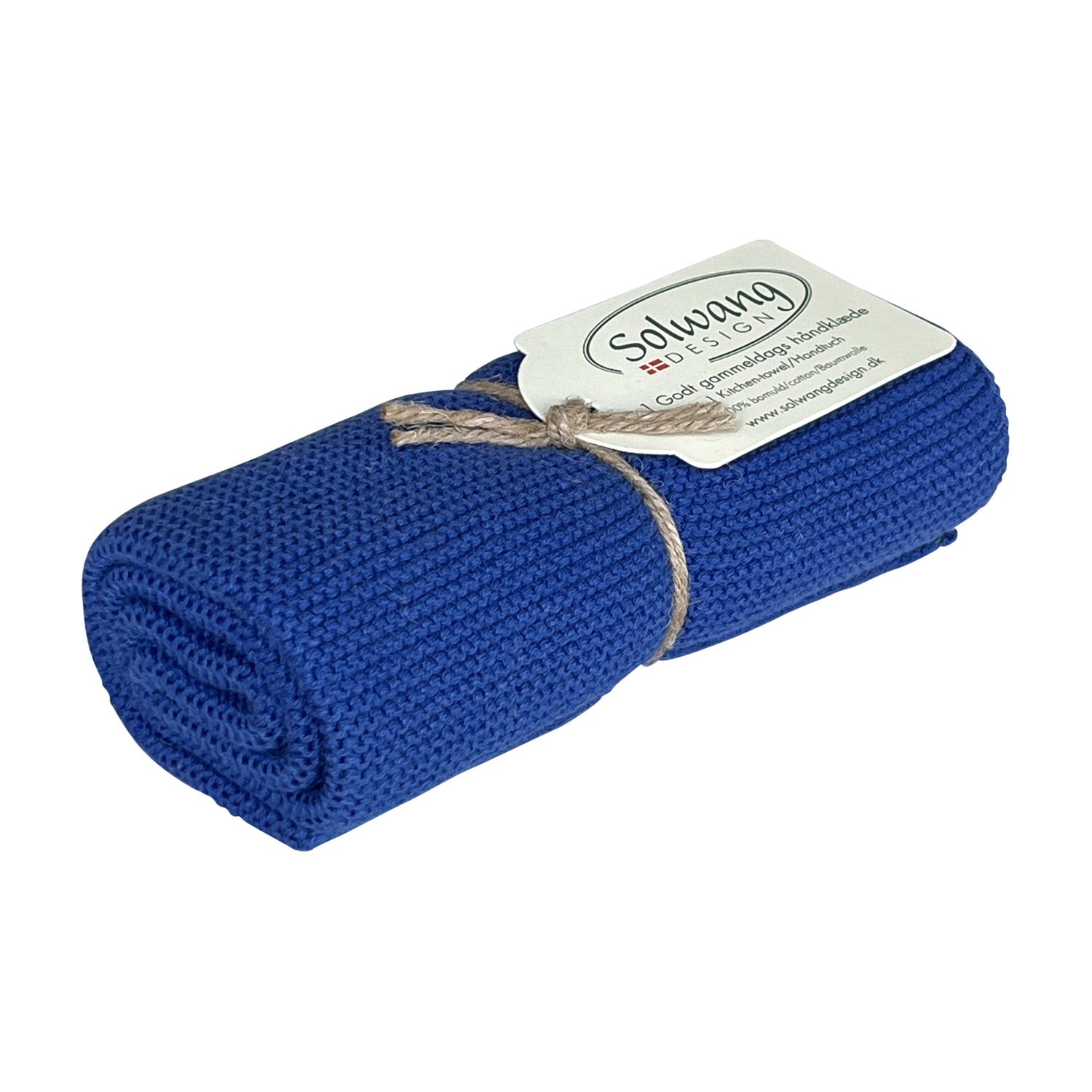 Solwang Design Keukendoek - Cobalt Blauw op witte achtergrond