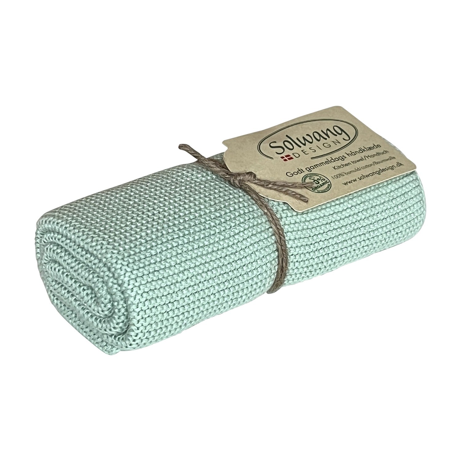 Solwang Design Keukendoek - Dusty Aqua op witte achtergrond