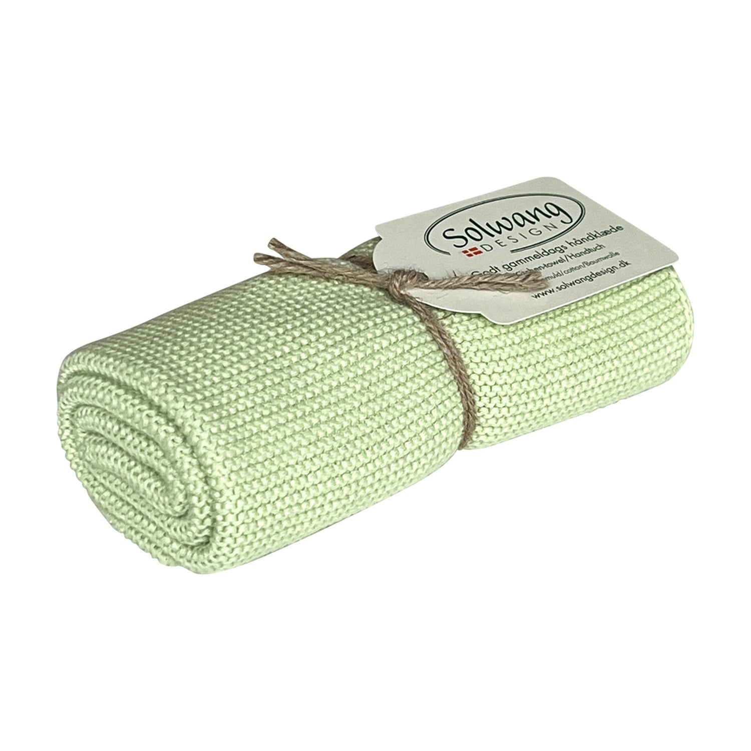 Solwang Design Keukendoek - Licht Dusty Groen op witte achtergrond