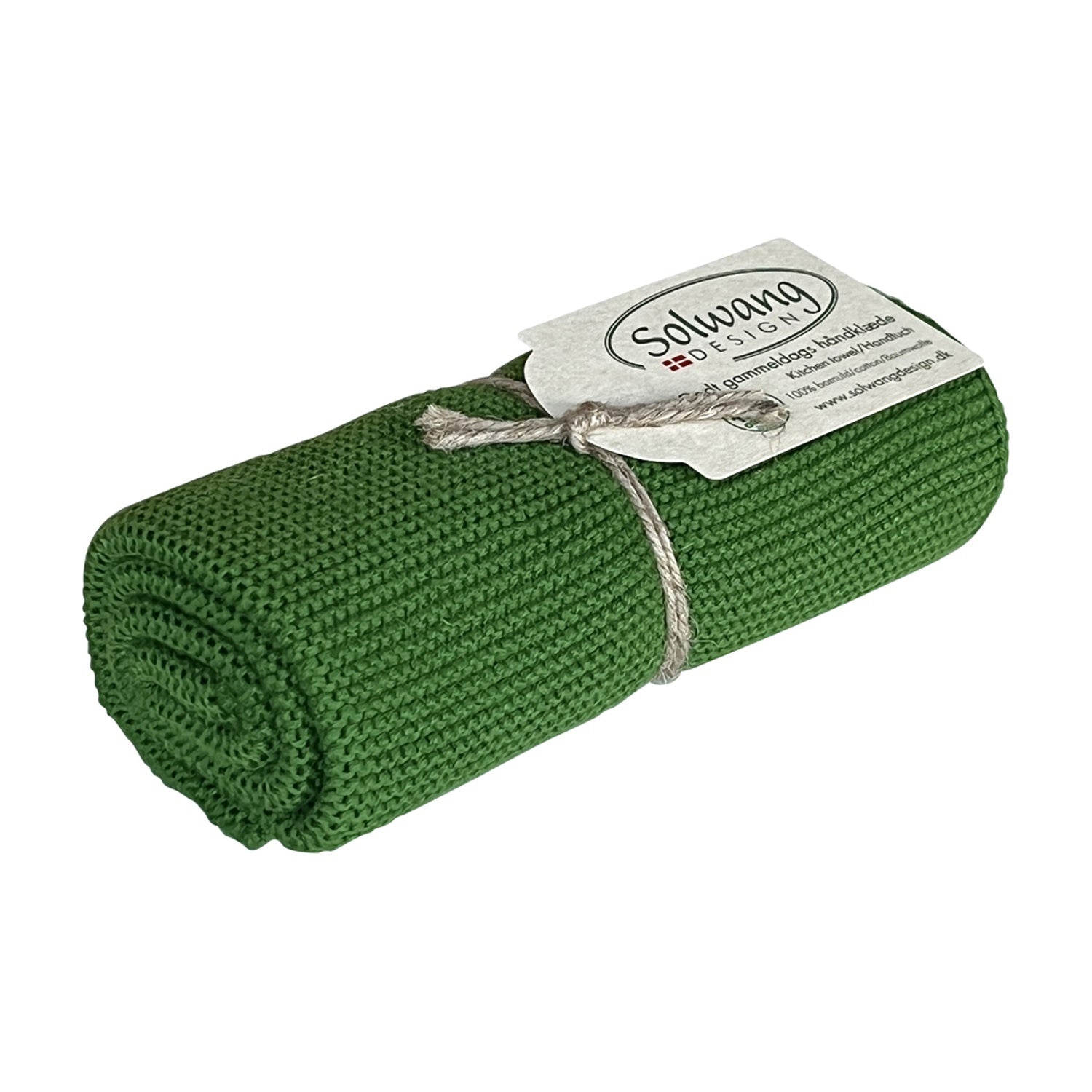 Solwang Design Keukendoek - Donkergroen op witte achtergrond