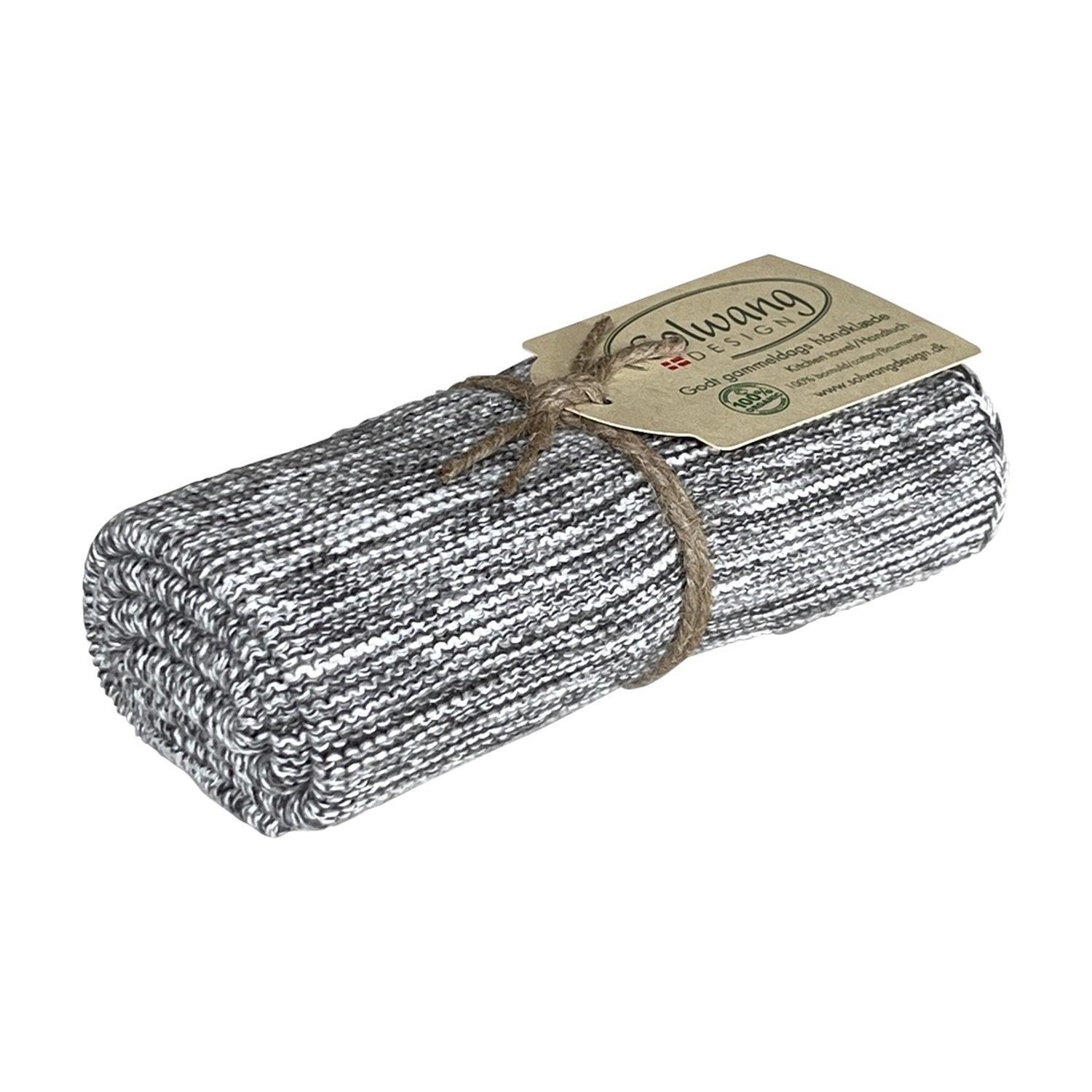Solwang Design Keukendoek - Wit/Grijs Mix op witte achtergrond
