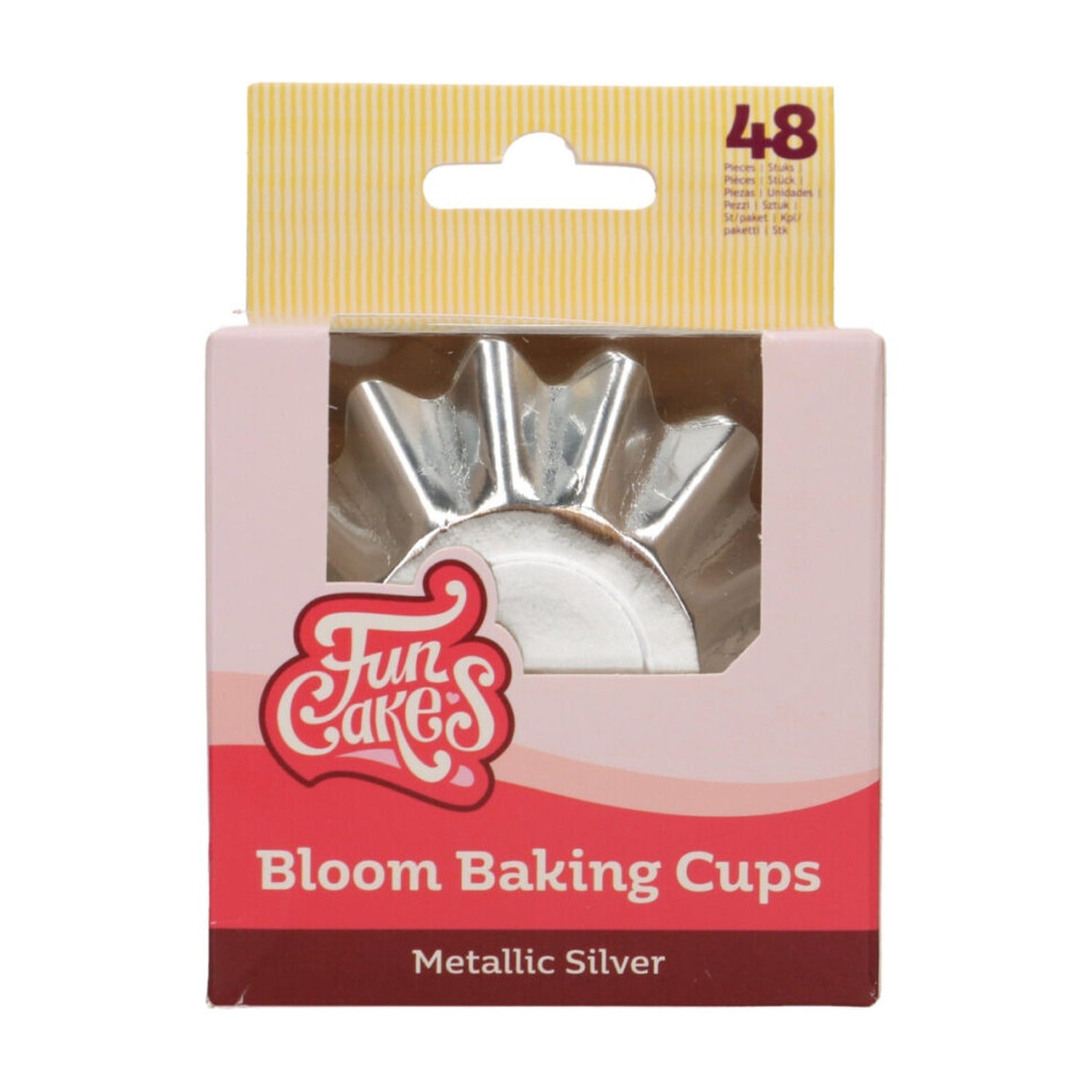 FunCakes Baking Cups Foil Zilver - 24 stuks op witte achtergrond