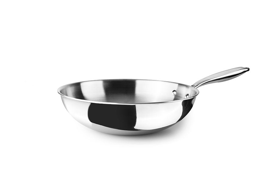 Ibili Natural Wokpan Tri-Ply - 20 cm op witte achtergrond