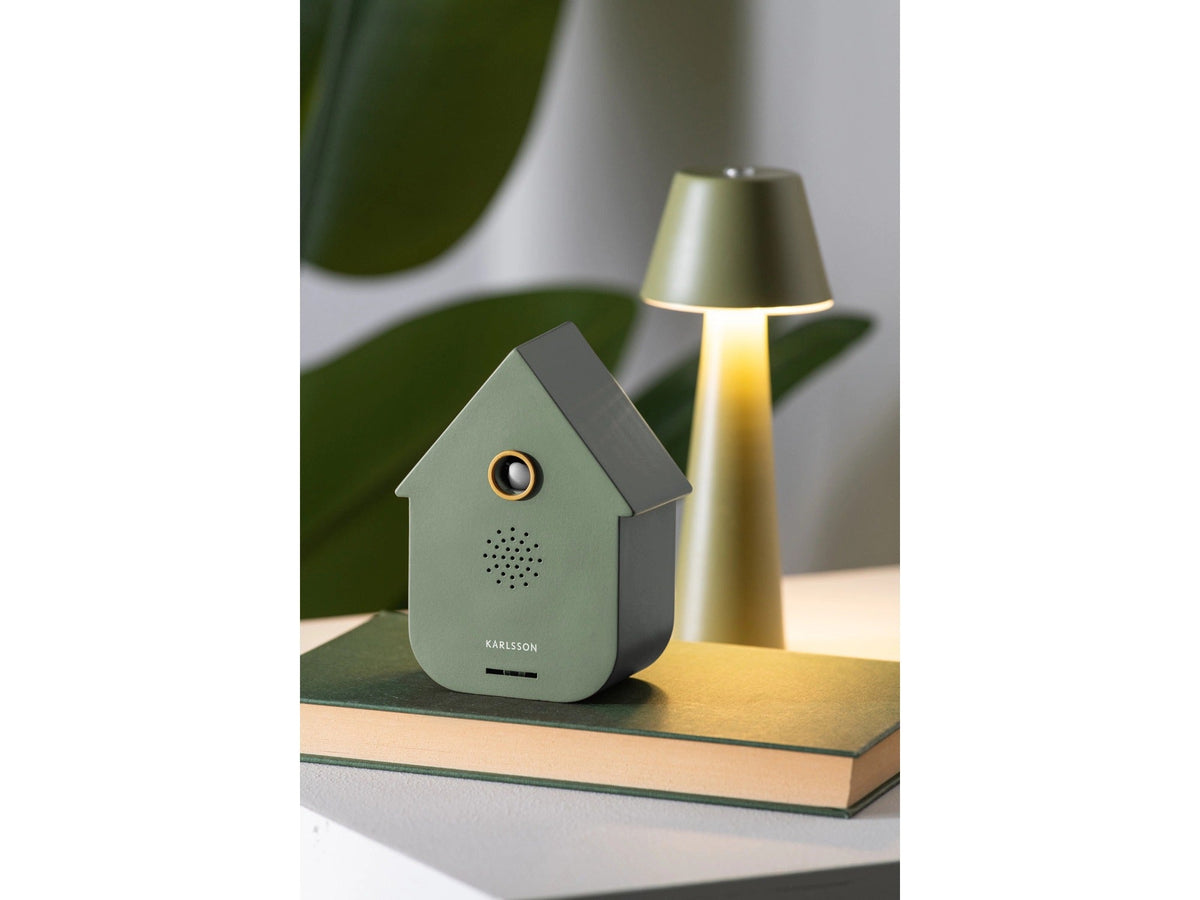 Karlsson Ornament Sound Box Modern Cuckoo - Jungle Green op witte achtergrond