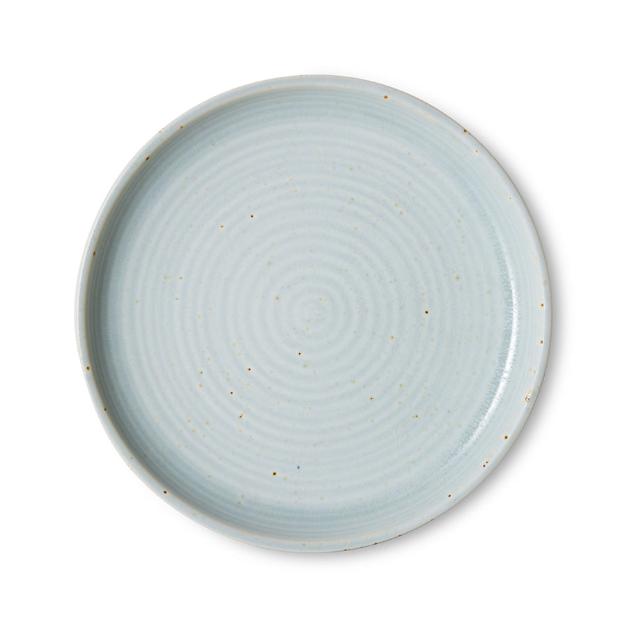 HKLiving Chefs Ceramics Ontbijtbord Soft Blue van bovenaf