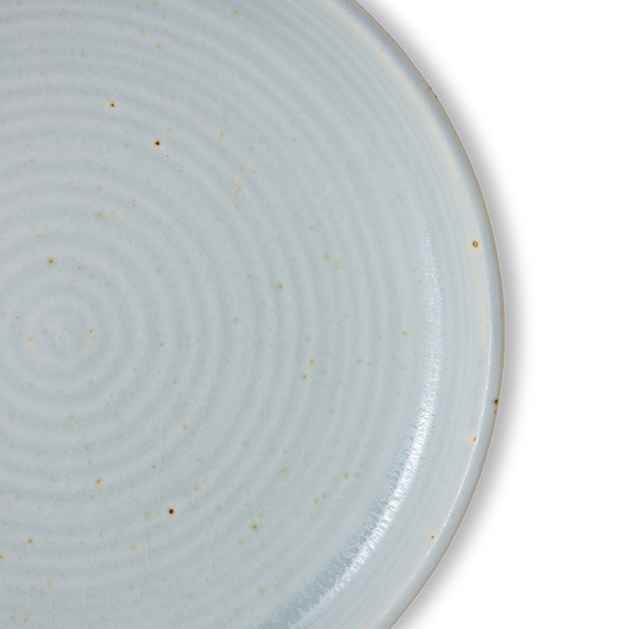 HKLiving Chefs Ceramics Ontbijtbord Soft Blue, close-up van de glazuurrand
