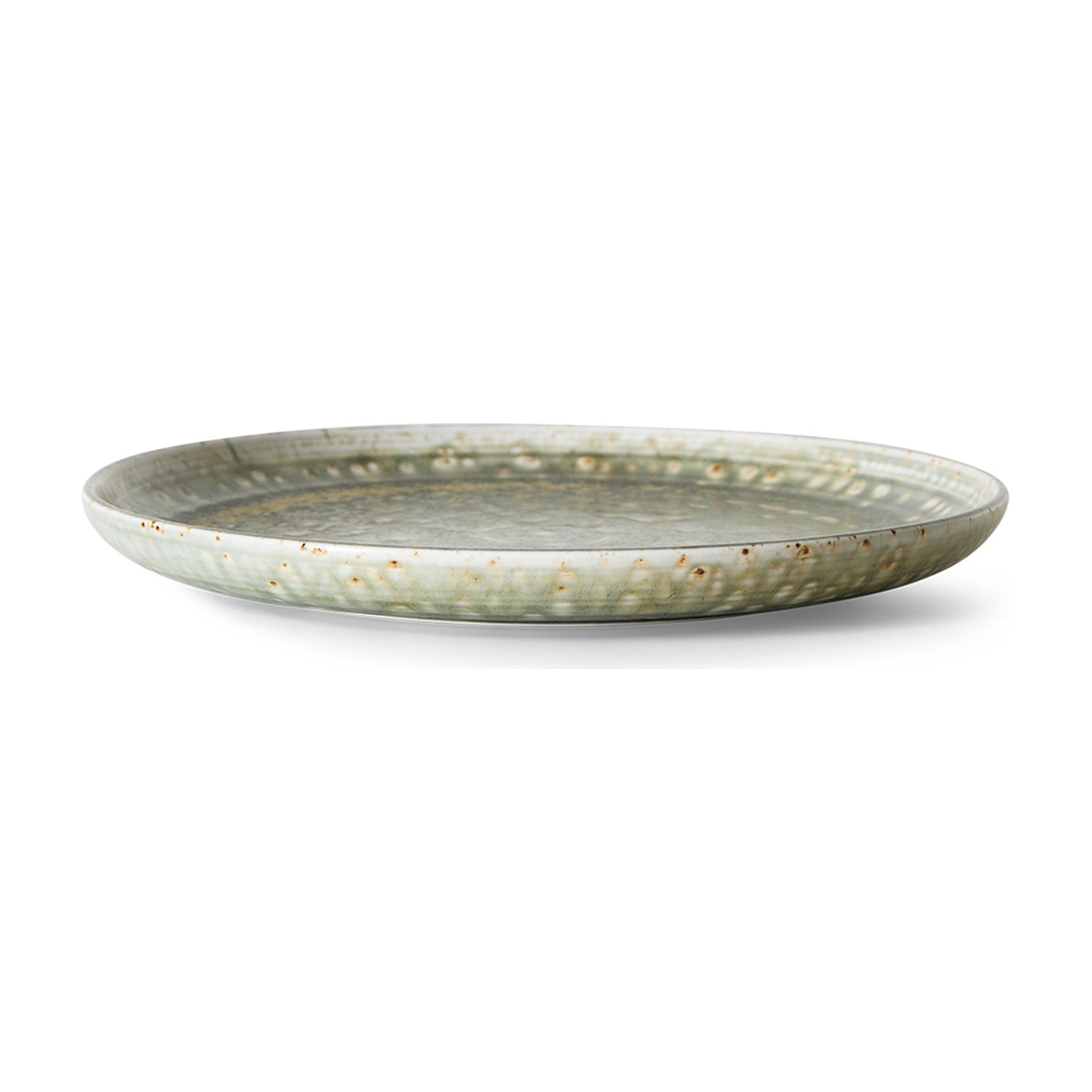HKLiving Chefs Ceramics Dinerbord - Rustic Green op witte achtergrond