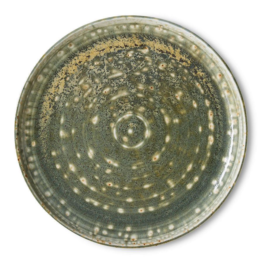 HKLiving Chefs Ceramics Dinerbord Rustic Green van bovenaf