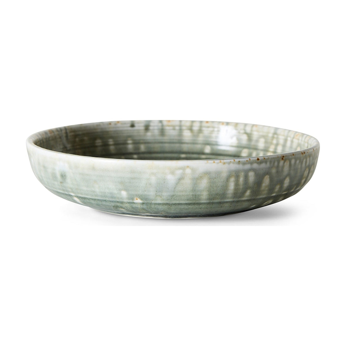 HKLiving Chefs Ceramics Diep bord - Rustic Green op witte achtergrond