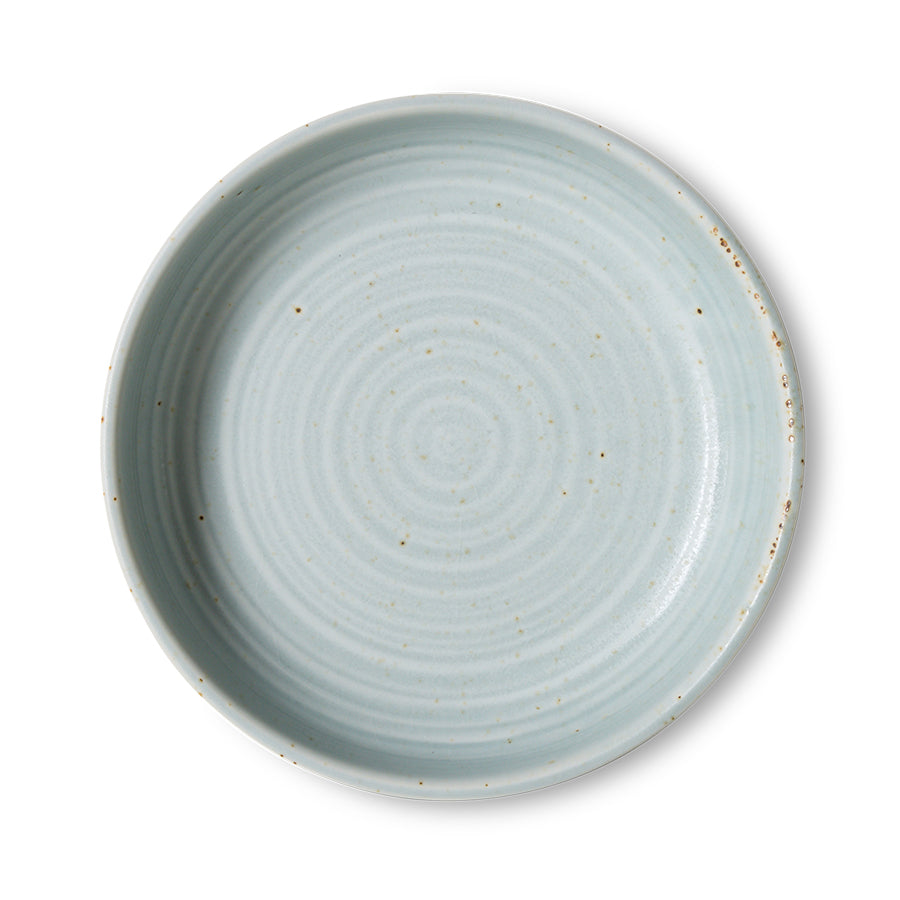 HKLiving Chefs Ceramics Diep bord Soft Blue van bovenaf