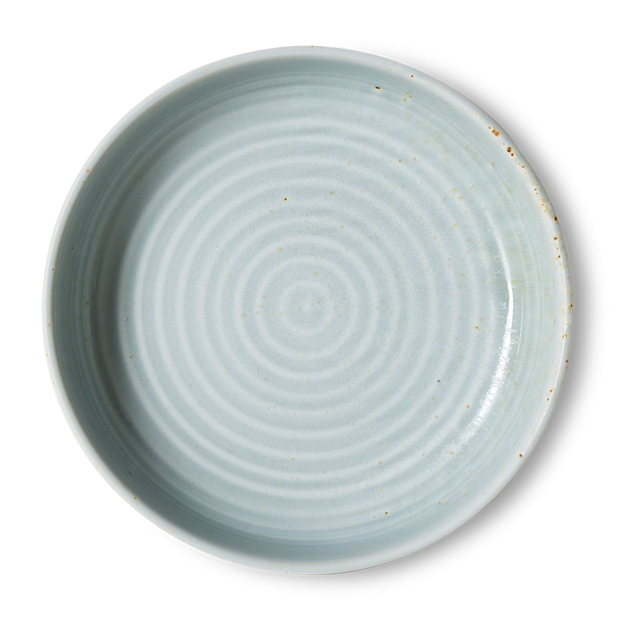 HKLiving Chefs Ceramics Diep bord L Soft Blue van bovenaf