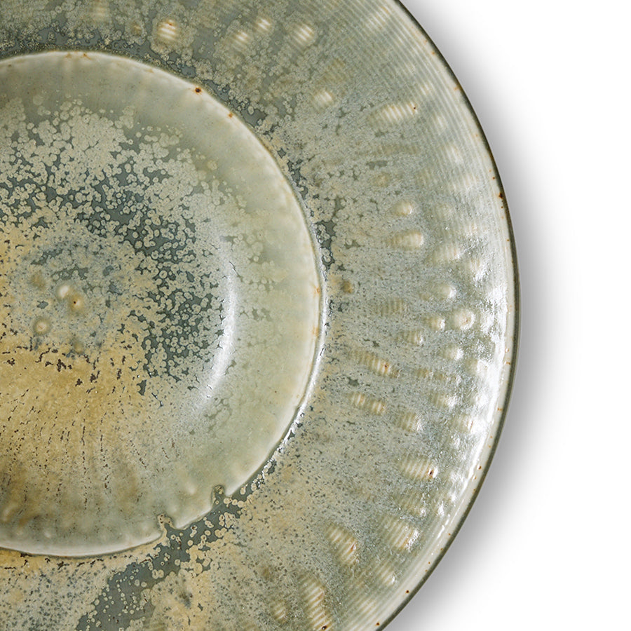 HKLiving Chefs Ceramics Pastabord Rustic Green van bovenaf