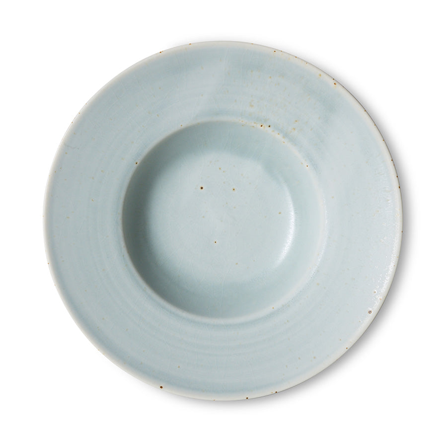 HKLiving Chefs Ceramics Pastabord Soft Blue van bovenaf