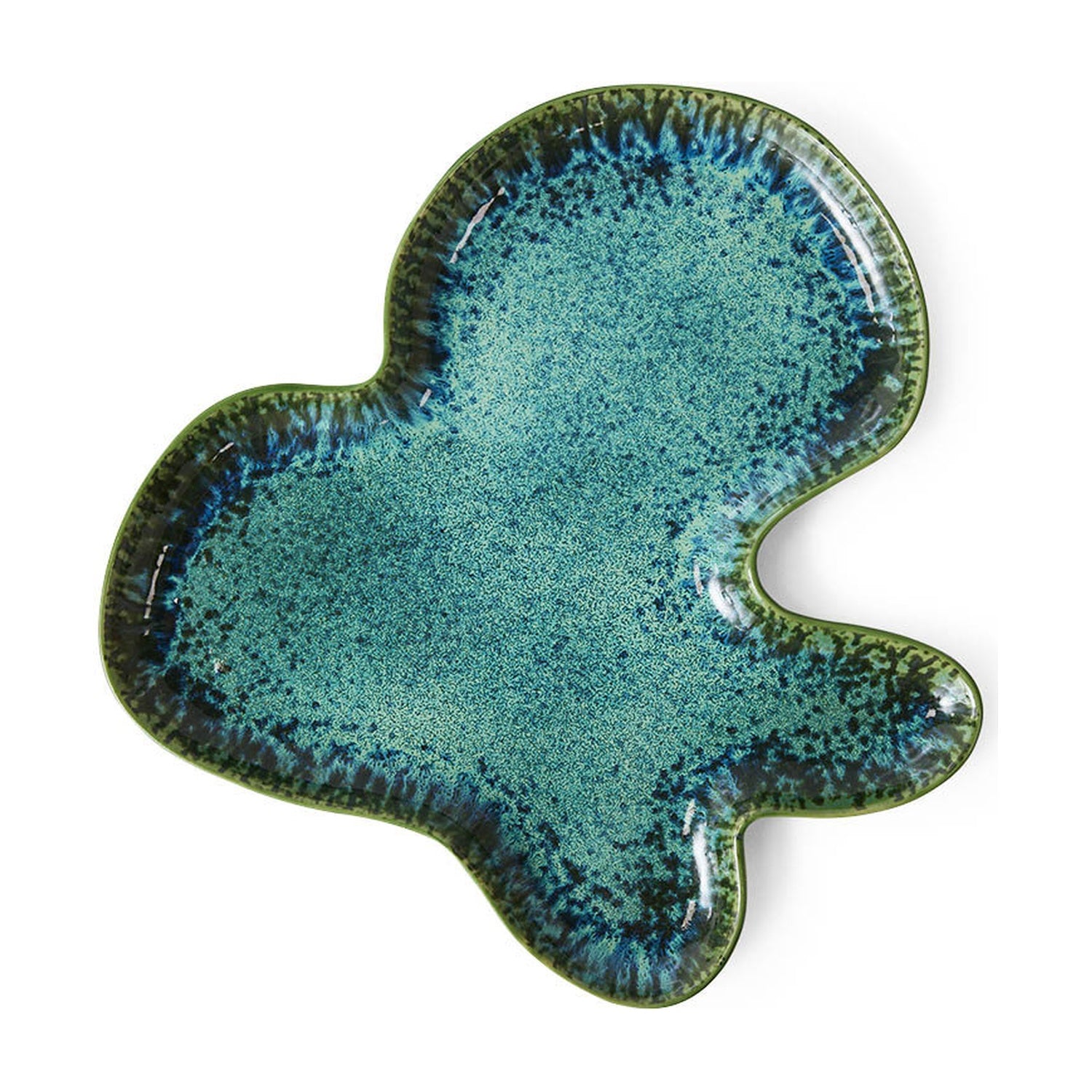 HKLiving Shell Bord - Teal op witte achtergrond