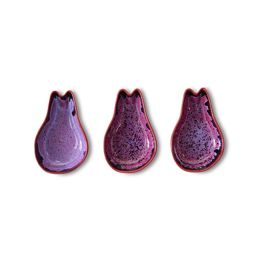 HKLiving Shell Tapasschaal Dragonfruit in drie kleinere formaten naast elkaar