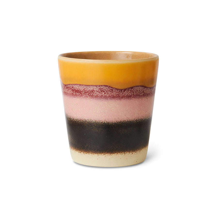 HKLiving 70's Koffiemok - Sunset op witte achtergrond