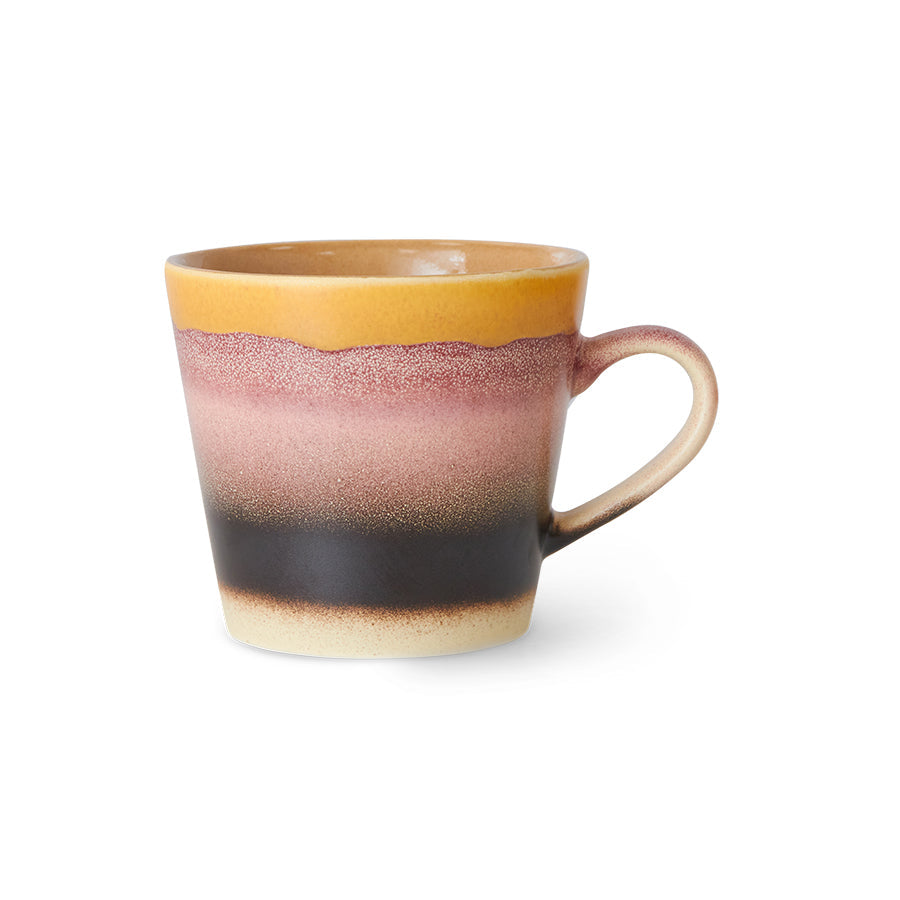 HKLiving 70's Cappuccino Mok - Sunset op witte achtergrond
