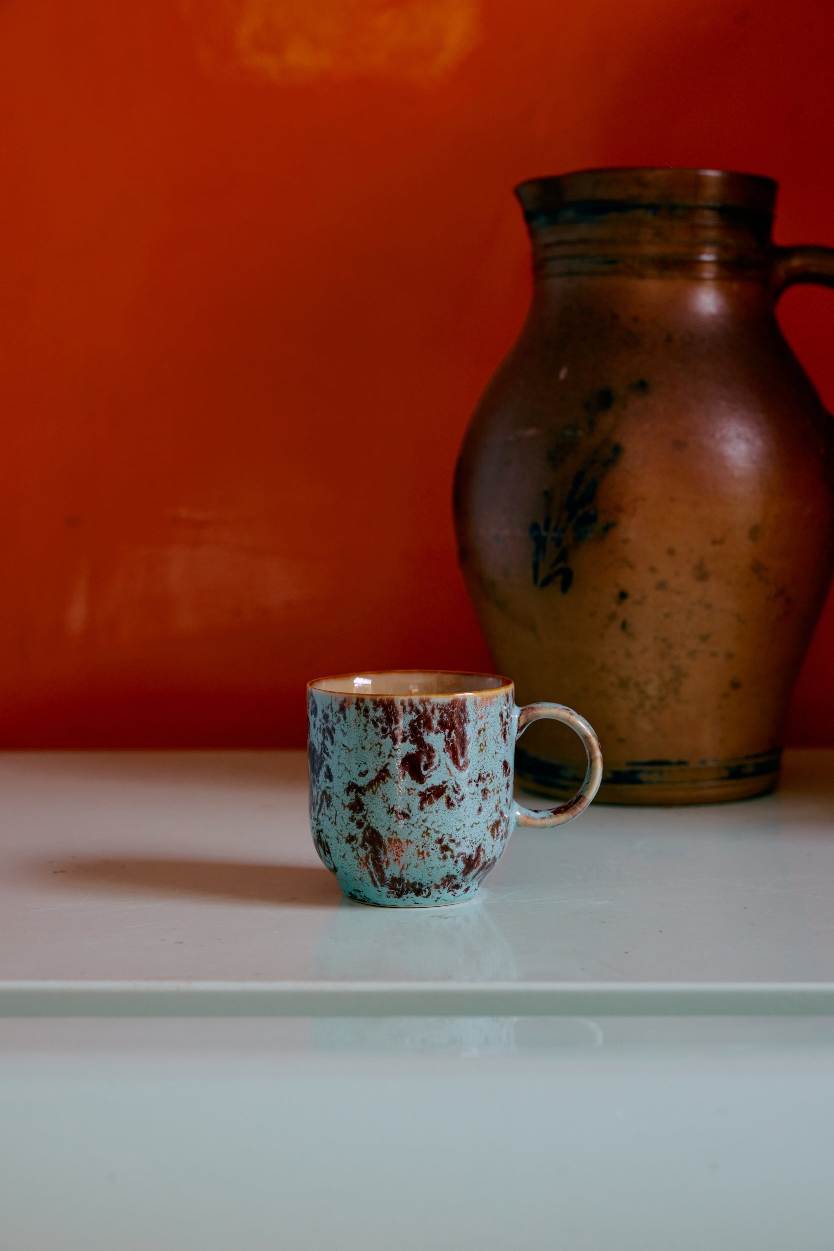 HKLiving 70's Koffiemok met Oor - Patina