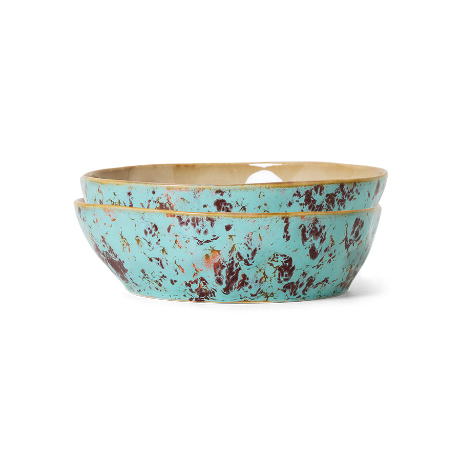 HKLiving 70's Pasta Bowl - Patina op witte achtergrond