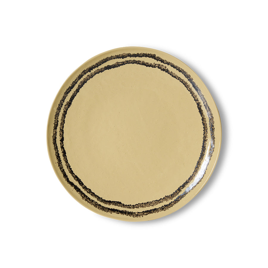 HKLiving 70's Dinerbord - Vanilla op witte achtergrond