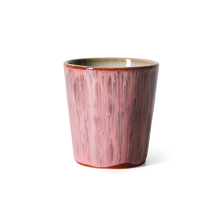 HKLiving 70's Koffiemok - Rhubarb op witte achtergrond