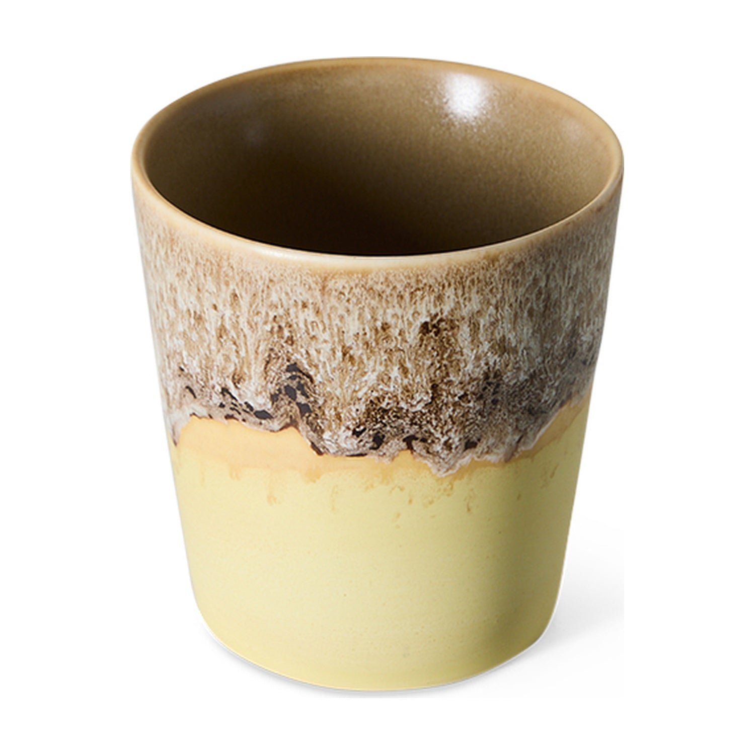 HKLiving 70's Koffiemok - Custard op witte achtergrond