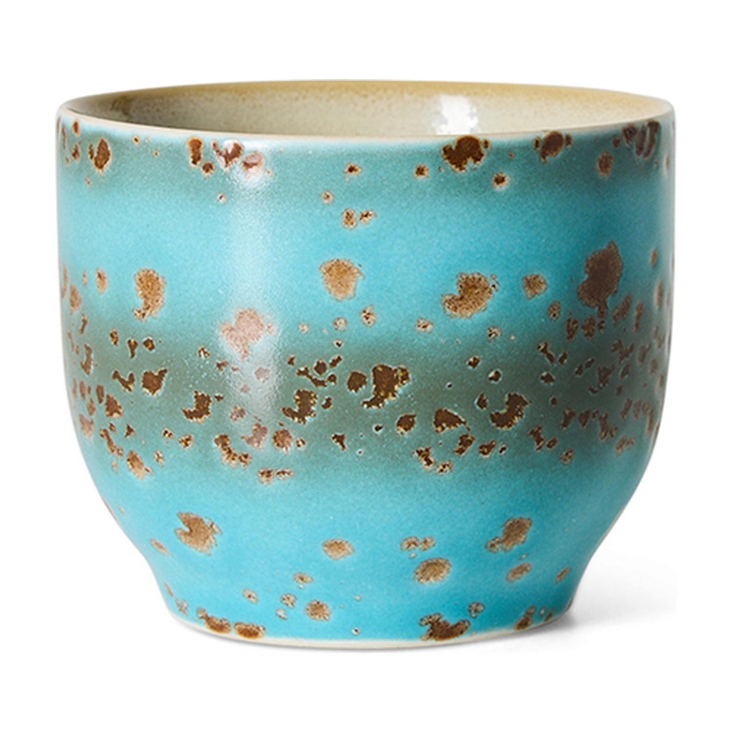 HKLiving 70's Koffiekop - Aqua op witte achtergrond