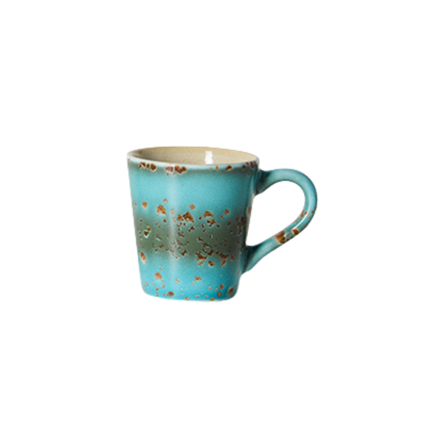 HKLiving 70's Espressokopje Softness - Aqua op witte achtergrond