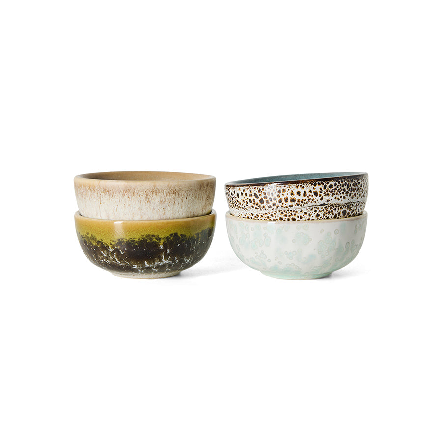 HKLiving 70's Schaaltje XS Caramelized Lotus gestapeld met een andere kleur uit de set