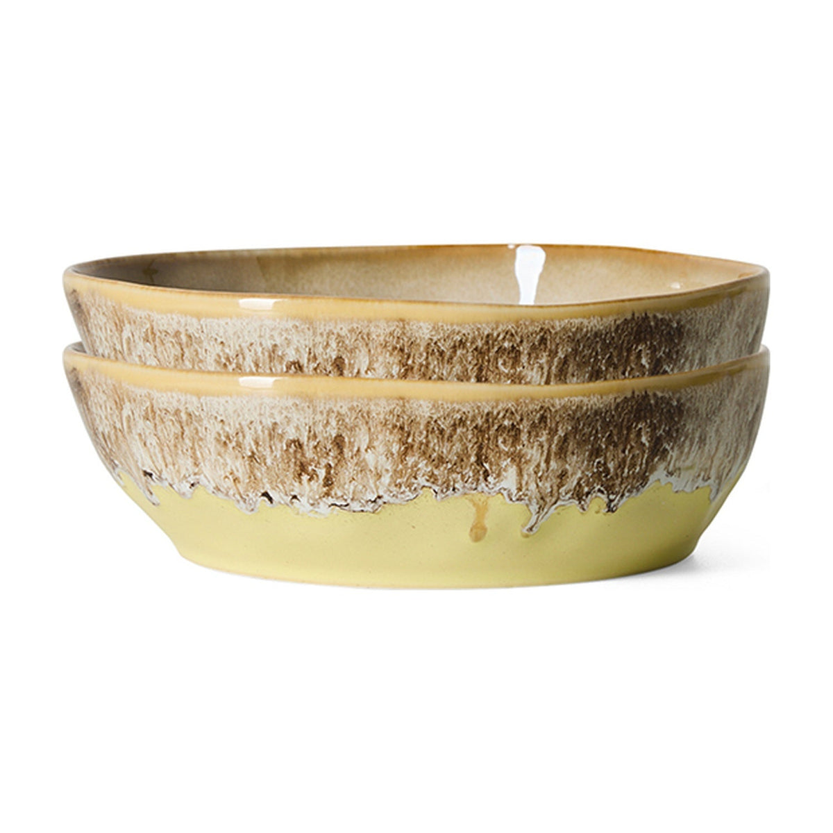 HKLiving 70's Pasta Bowl - Custard op witte achtergrond