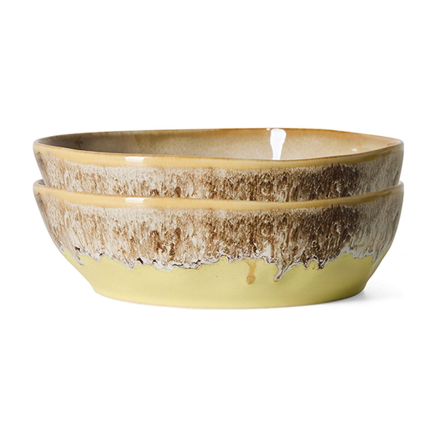 HKLiving 70's Pasta Bowl - Custard op witte achtergrond