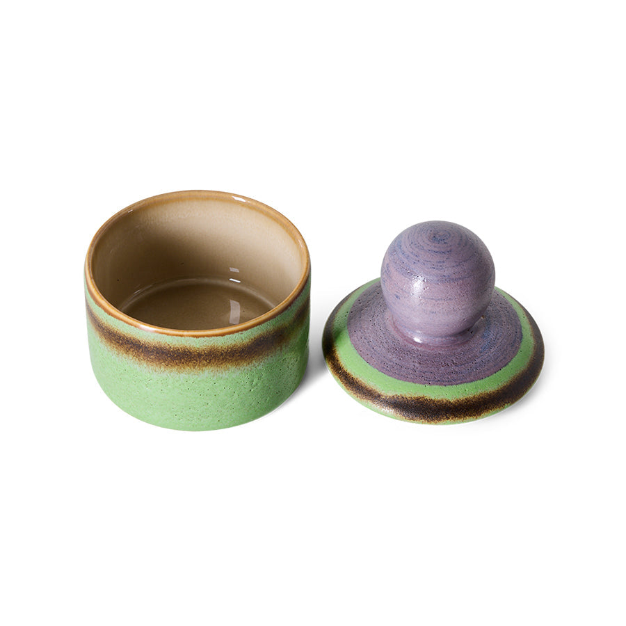 HKLiving 70's Voorraadpotje XS Mochi met het deksel ernaast