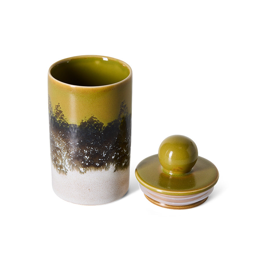 HKLiving 70's Voorraadpotje M Truffle met het deksel ernaast