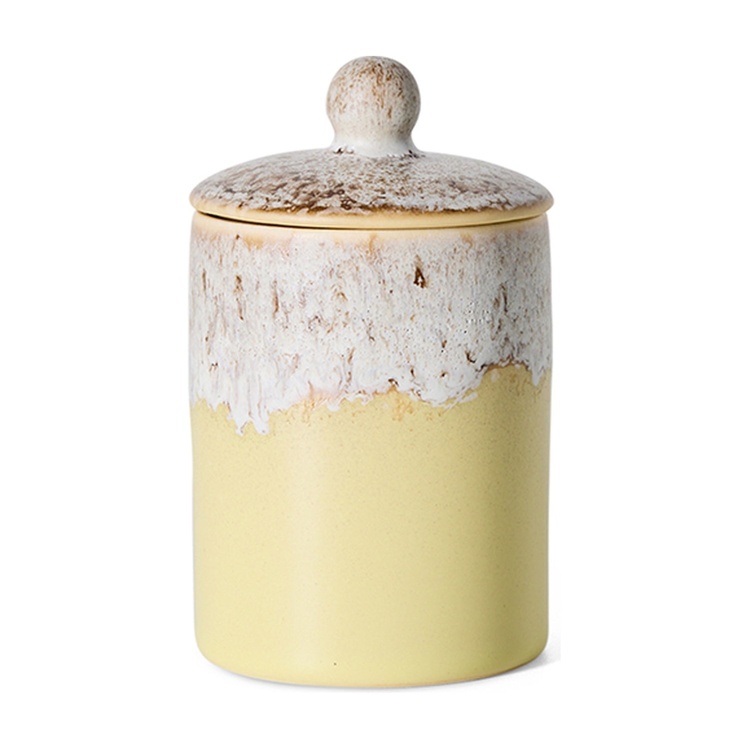 HKLiving 70's Voorraadpotje - Custard op witte achtergrond