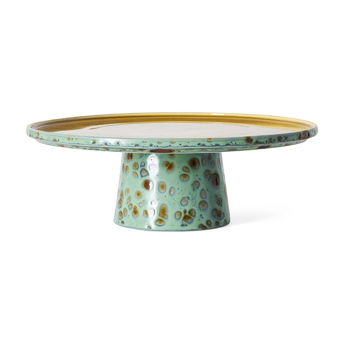 HKLiving 70's Taartplateau M - Turquoise op witte achtergrond