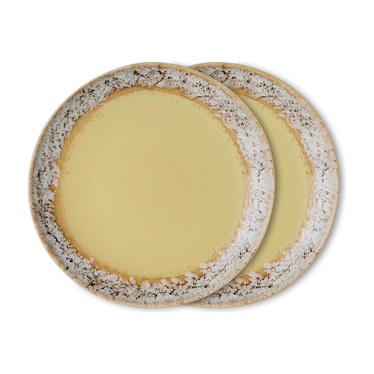 HKLiving 70's Gebaksbord - Custard op witte achtergrond