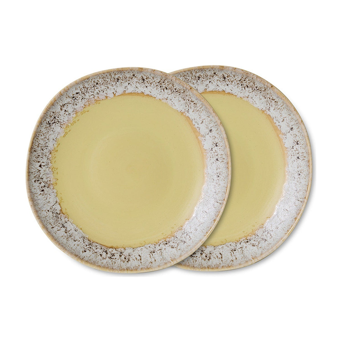 HKLiving 70's Ontbijtbord - Custard op witte achtergrond