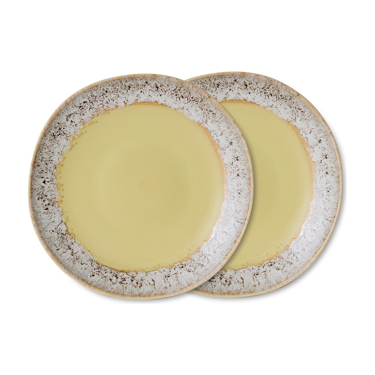 HKLiving 70's Ontbijtbord - Custard op witte achtergrond