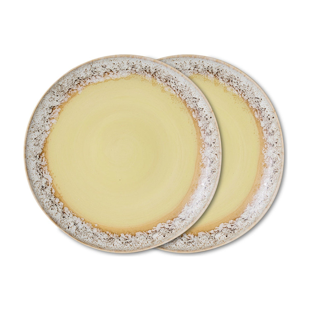 HKLiving 70's Dinerbord - Custard op witte achtergrond