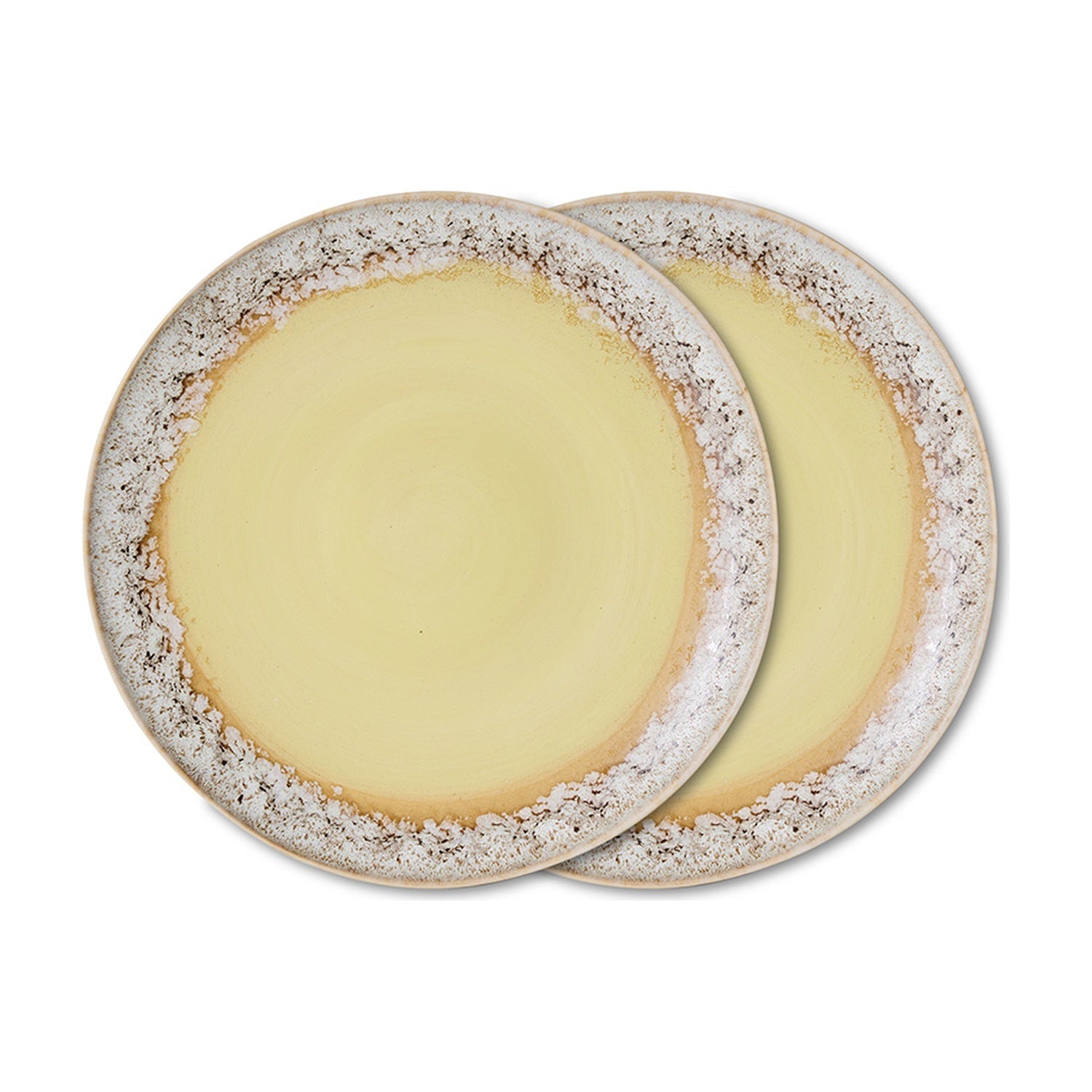 HKLiving 70's Dinerbord - Custard op witte achtergrond