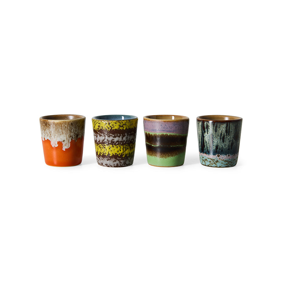 HKLiving 70's Eierdopje Bright Mochi, naast de andere kleuren uit de set