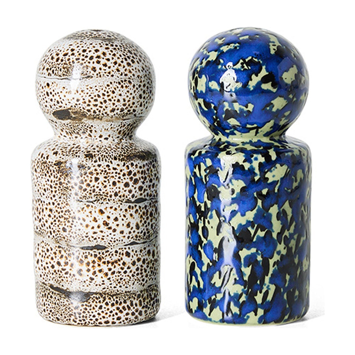 HKLiving 70's Peper- en Zoutstel - Grain op witte achtergrond