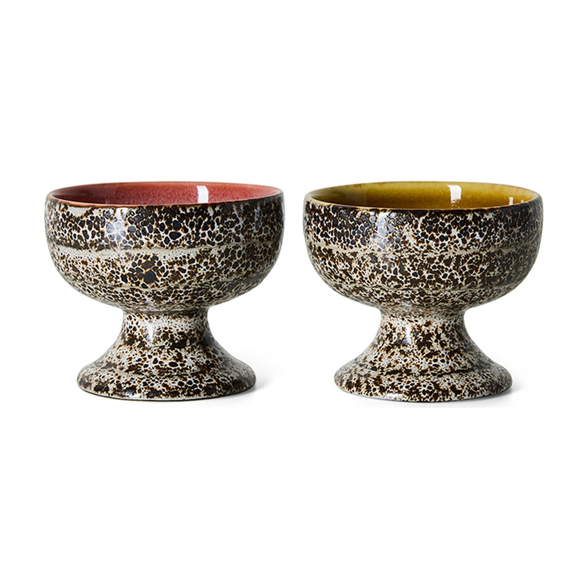 HKLiving 70's Medium Coupes set van 2 - Brew op witte achtergrond