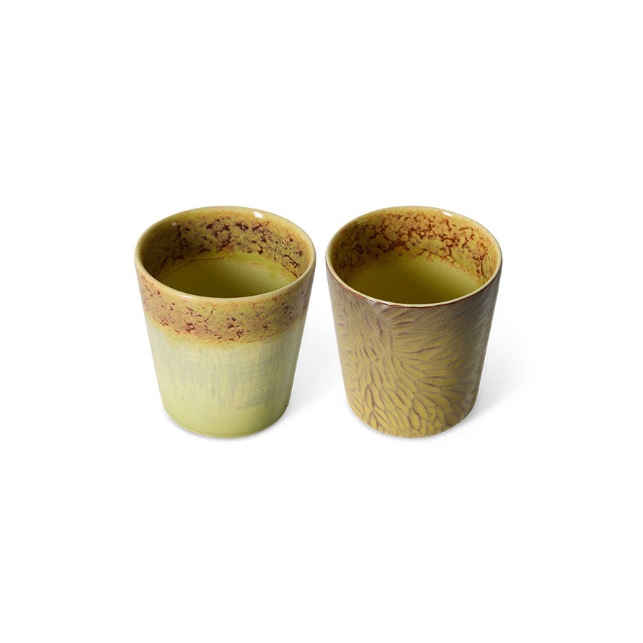 HKLiving 70's Van Gogh Koffiemokken set van 2 - Sunflower