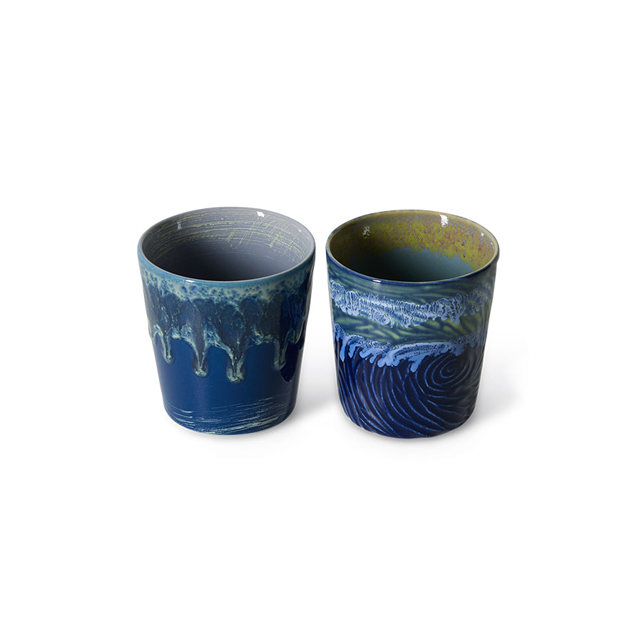 HKLiving 70's Van Gogh Koffiemokken Set van 2 - Starry Night