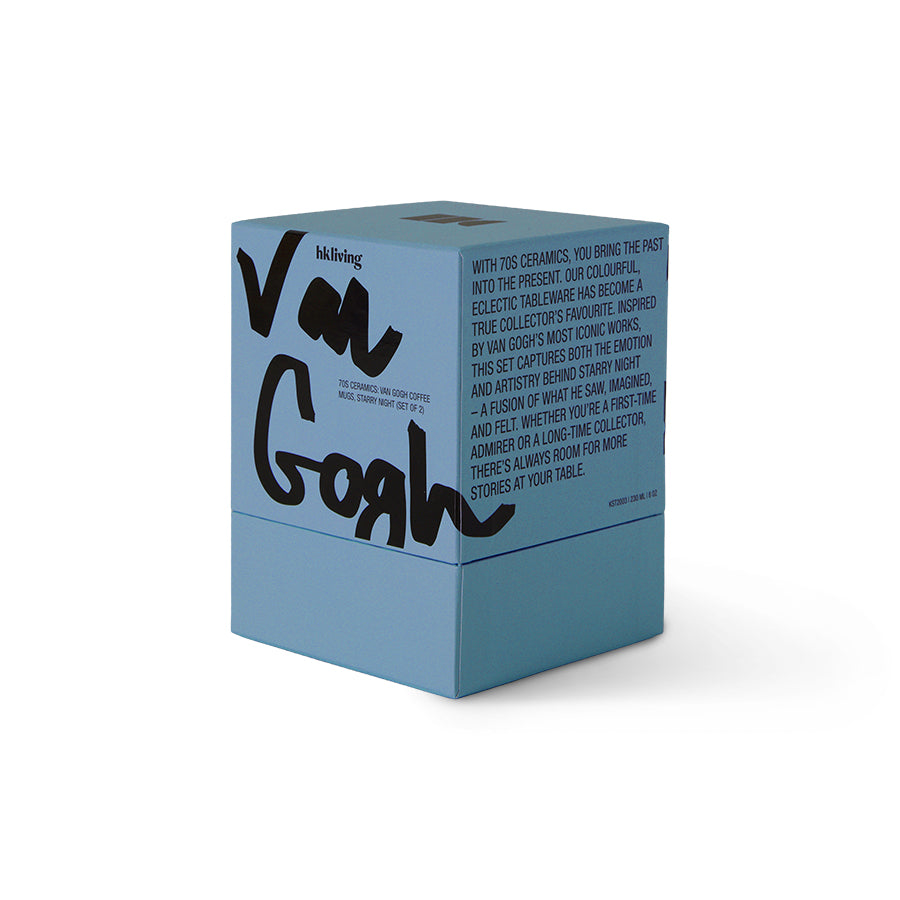 HKLiving 70's Van Gogh Koffiemokken Set van 2 - Starry Night