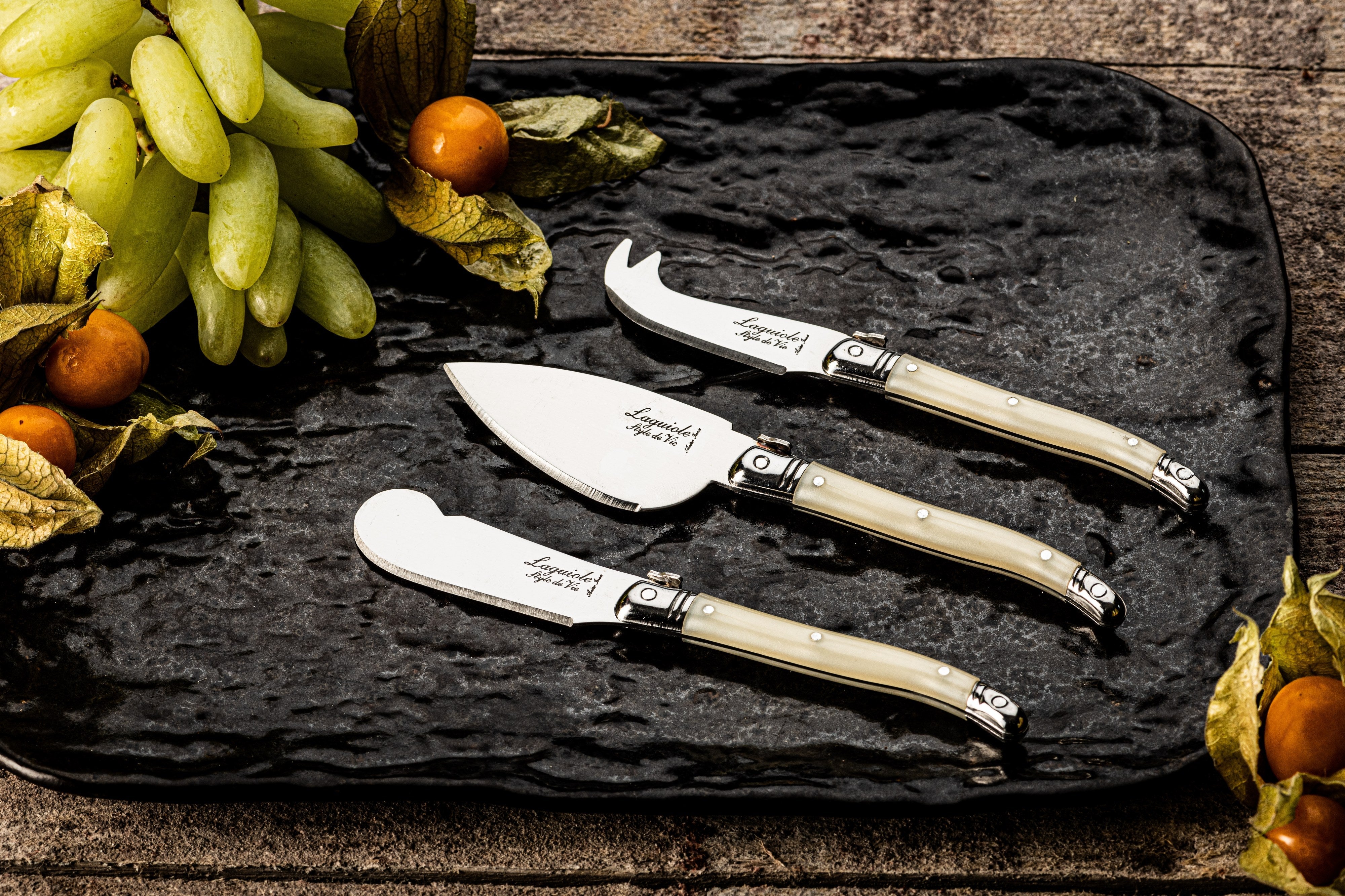 Laguiole Style de Vie Premium Line Kaasmessen 3-delig - Parelmoer