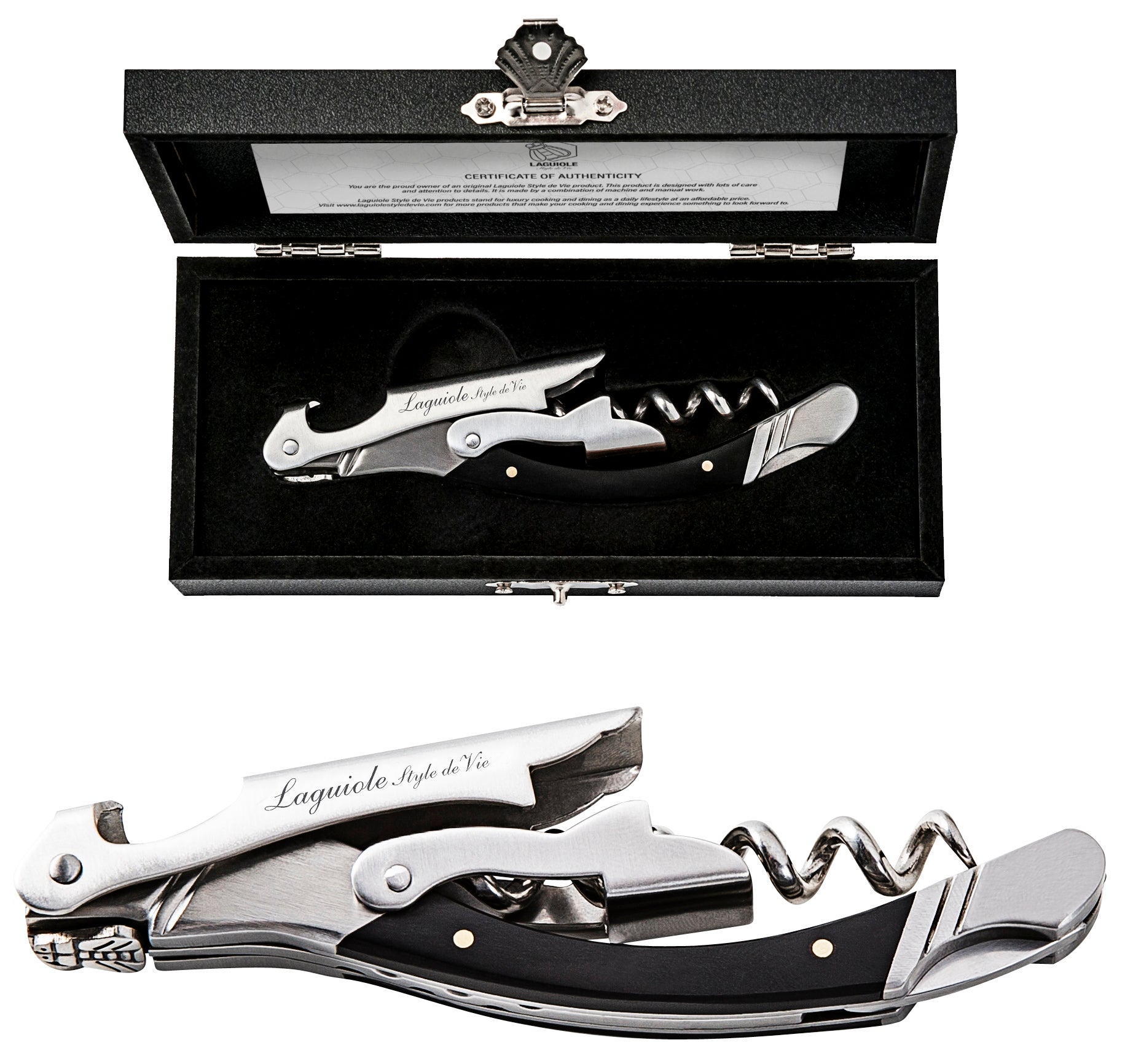 Laguiole Style de Vie Luxury Line Kurkentrekker - Zwart Hout