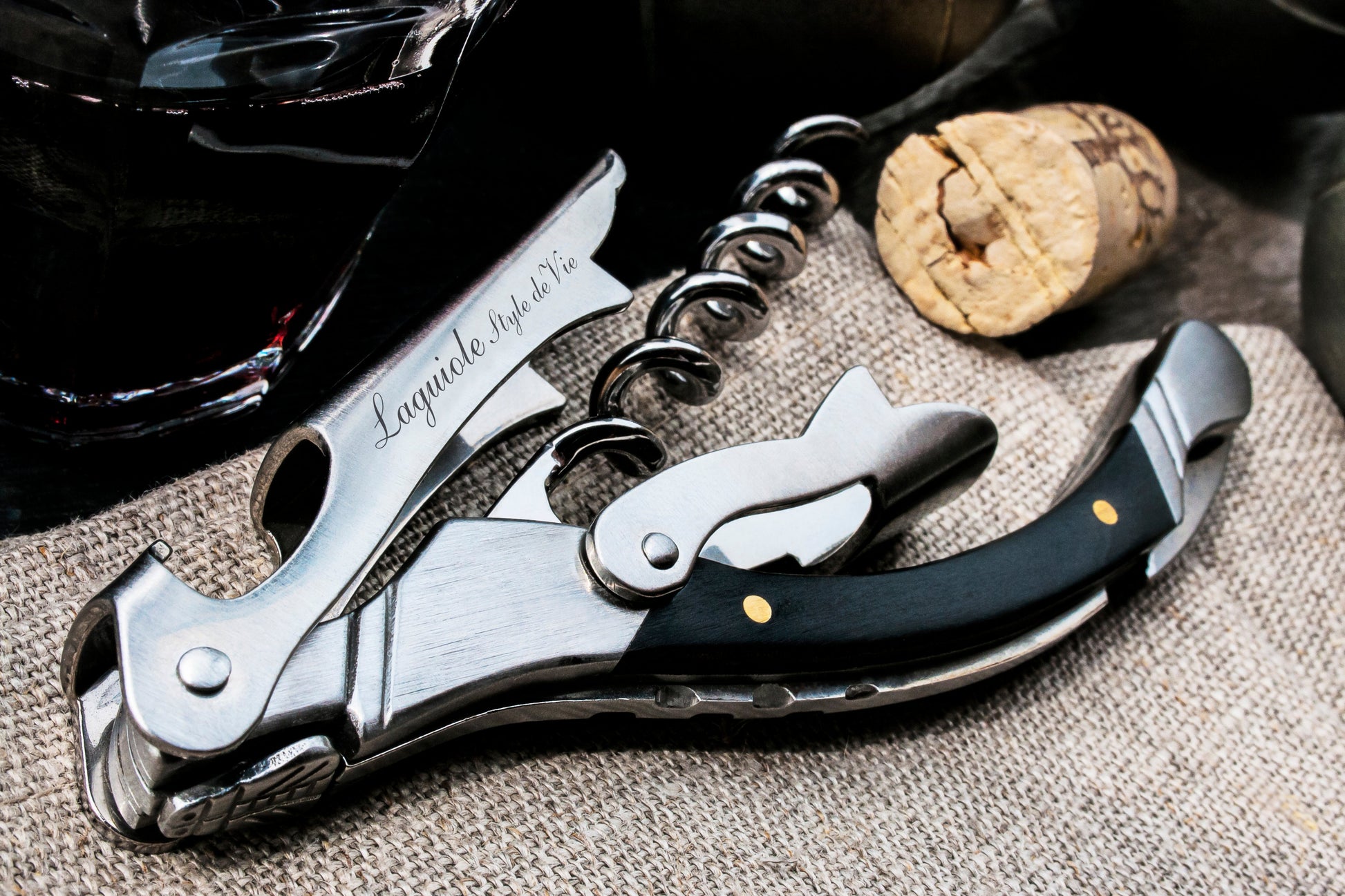 Laguiole Style de Vie Luxury Line Kurkentrekker - Zwart Hout