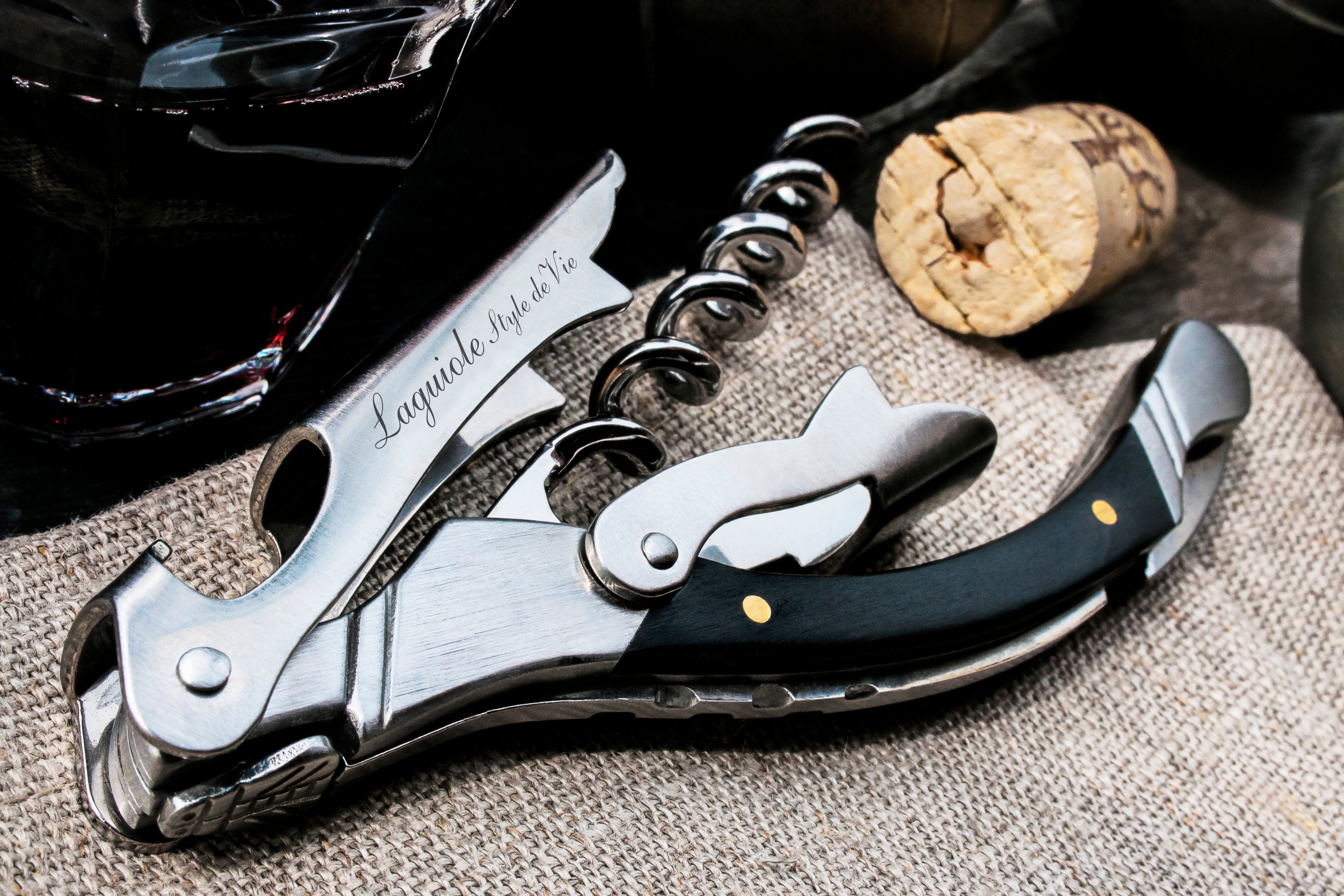Laguiole Style de Vie Luxury Line Kurkentrekker - Zwart Hout